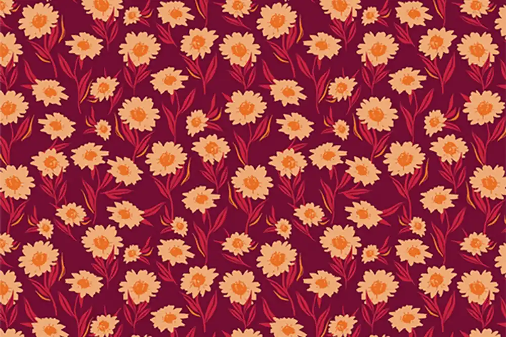 Im Trend Art Gallery Season and Spice Bountiful Daisis cherry