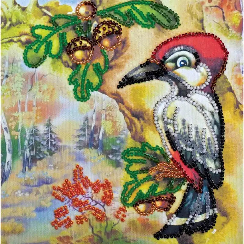 Top-Seller Abris Art Perlenstich Set „Auf einer Eiche“, bedruckt, 15x15cm